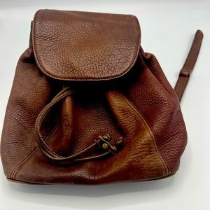 Brown, medium size, Spanish leather backpack
